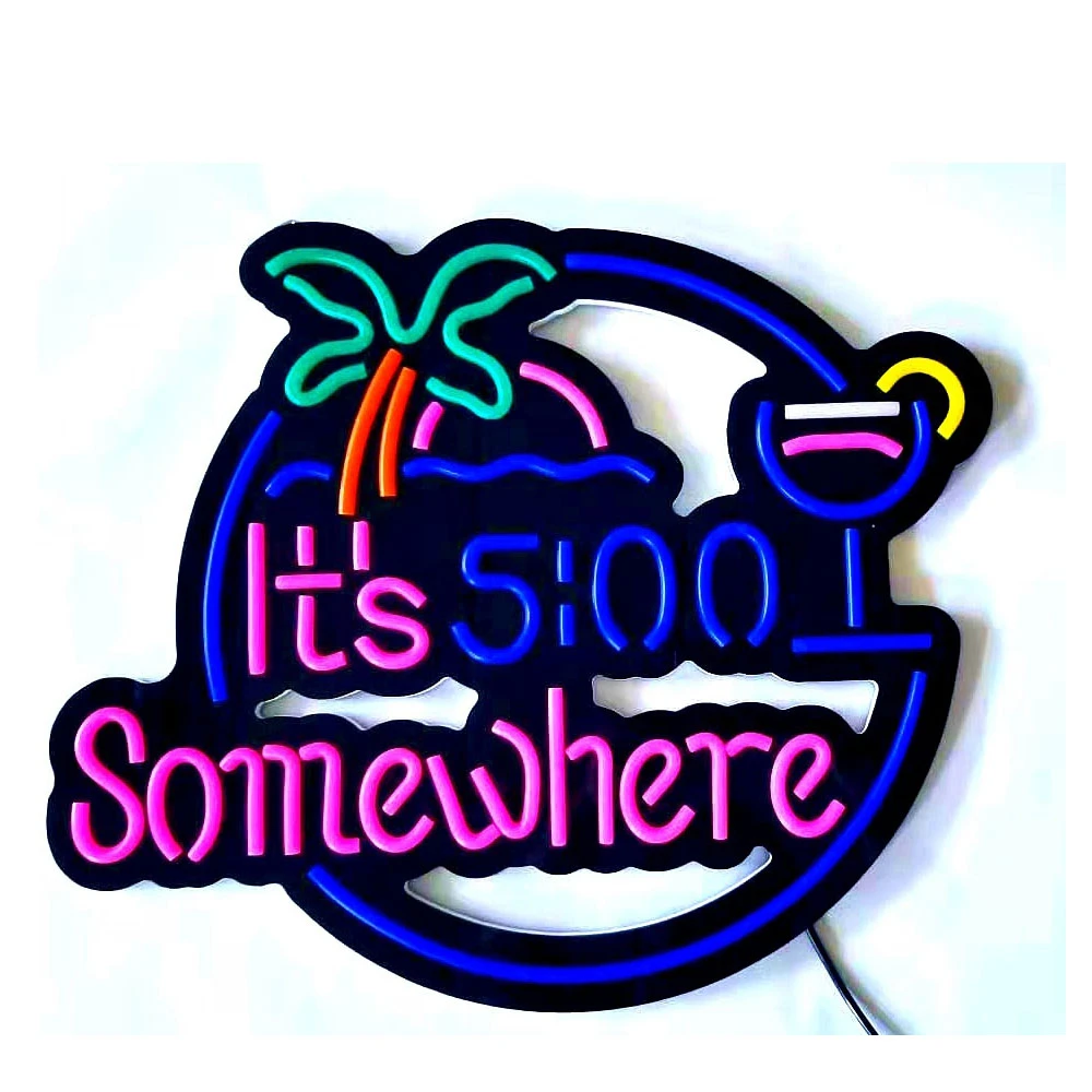Неоновая вывеска на заказ со светодиодной подсветкой 500 Anywhere 5 oclock гибкий