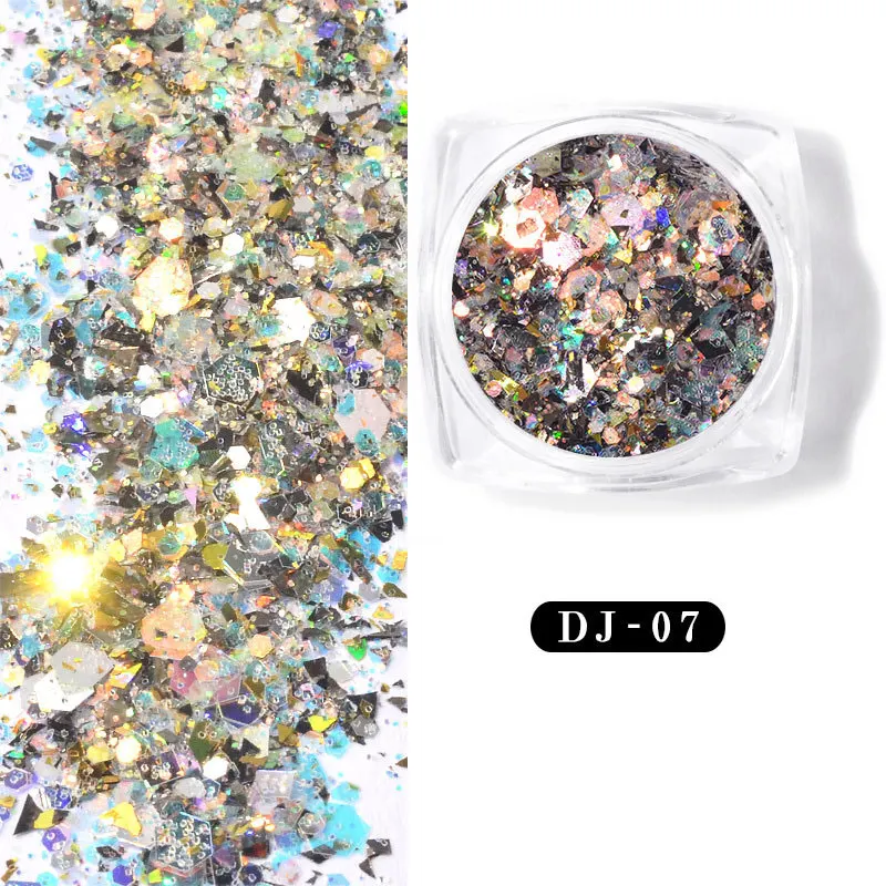 12-яркий сияющий светильник чесночный порошок ультра-тонкий блеск для ногтей