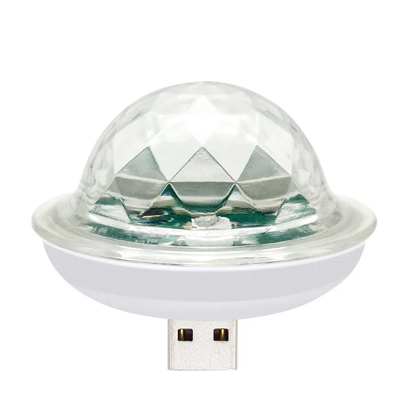 White body 4 Вт мини USB звук вечерние светильник s диско светильник RGB волшебный хрустальный шар сценический светильник для рождества KTV Свадебный музыкальный Dj светильник - Цвет: White body