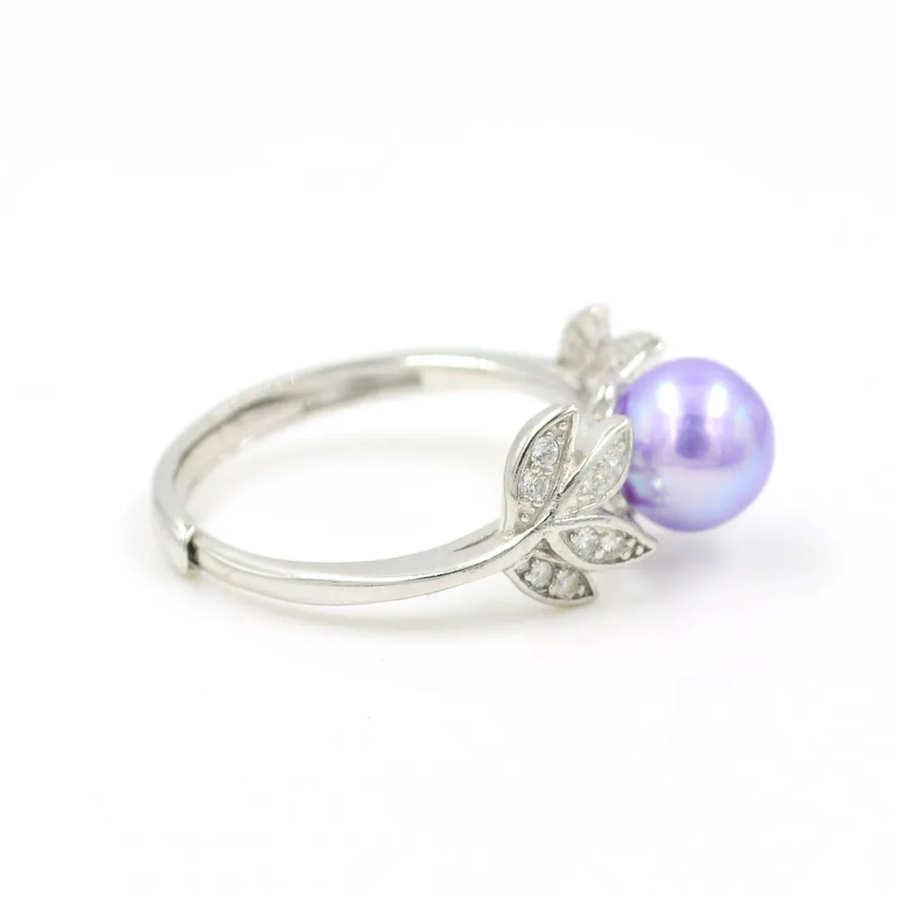 Женское кольцо из серебра 925 пробы с жемчугом