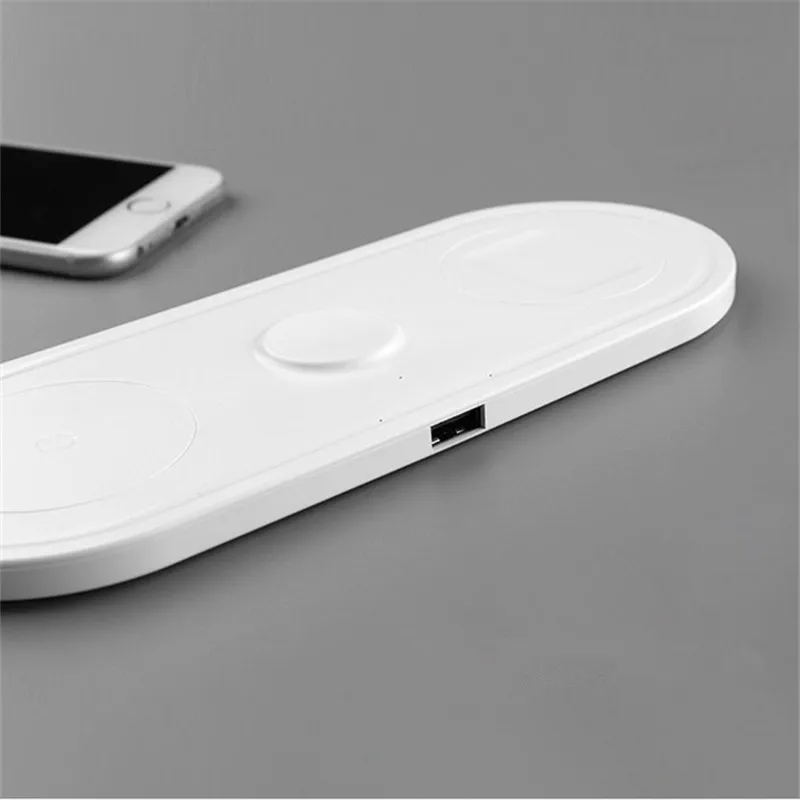 Новое беспроводное зарядное устройство для Iphone X Xs Max Xr 8 быстрая Беспроводная Полная нагрузка 3 в 1 Зарядная площадка для Airpods Apple Watch 5 4 3 2 1