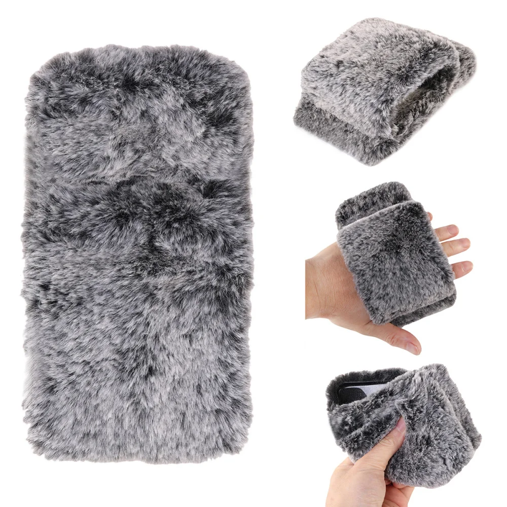 Мягкий плюшевый чехол для телефона милый Модный зимний ударопрочный Меховой Xiaomi