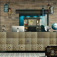 golden geometric pattern waterproof pvc cabinet wall stickers kitchen oilproof sticker home room decoration diy renew decor