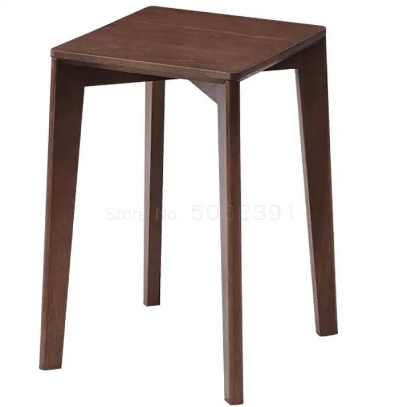 Стул из чистого дерева домашний модный креативный высокий стул квадратный для
