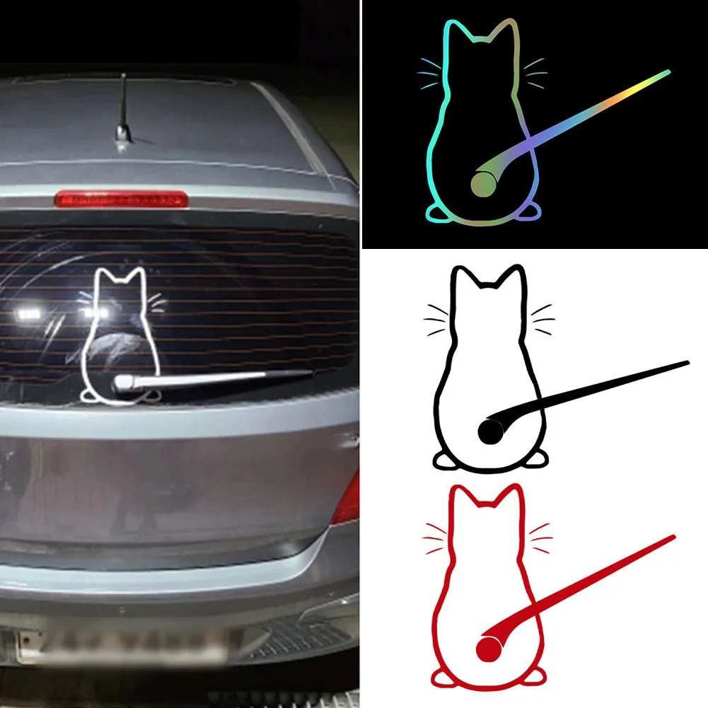

Car Funny Cat Sticker Car Side Casement Decoration Cartoon Decal Exterior Accessories Car Stickers Reflective Trim