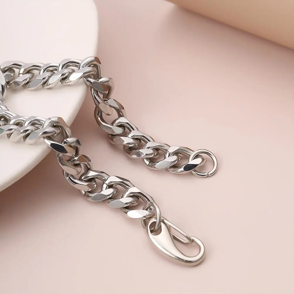 

IngeSight.Z Punk Hip Hop Miami Curb Cuban Bracelets Bangles Wrap Wrist Chain Minimalist Thick Chunky Bracelet for Men Jewelry