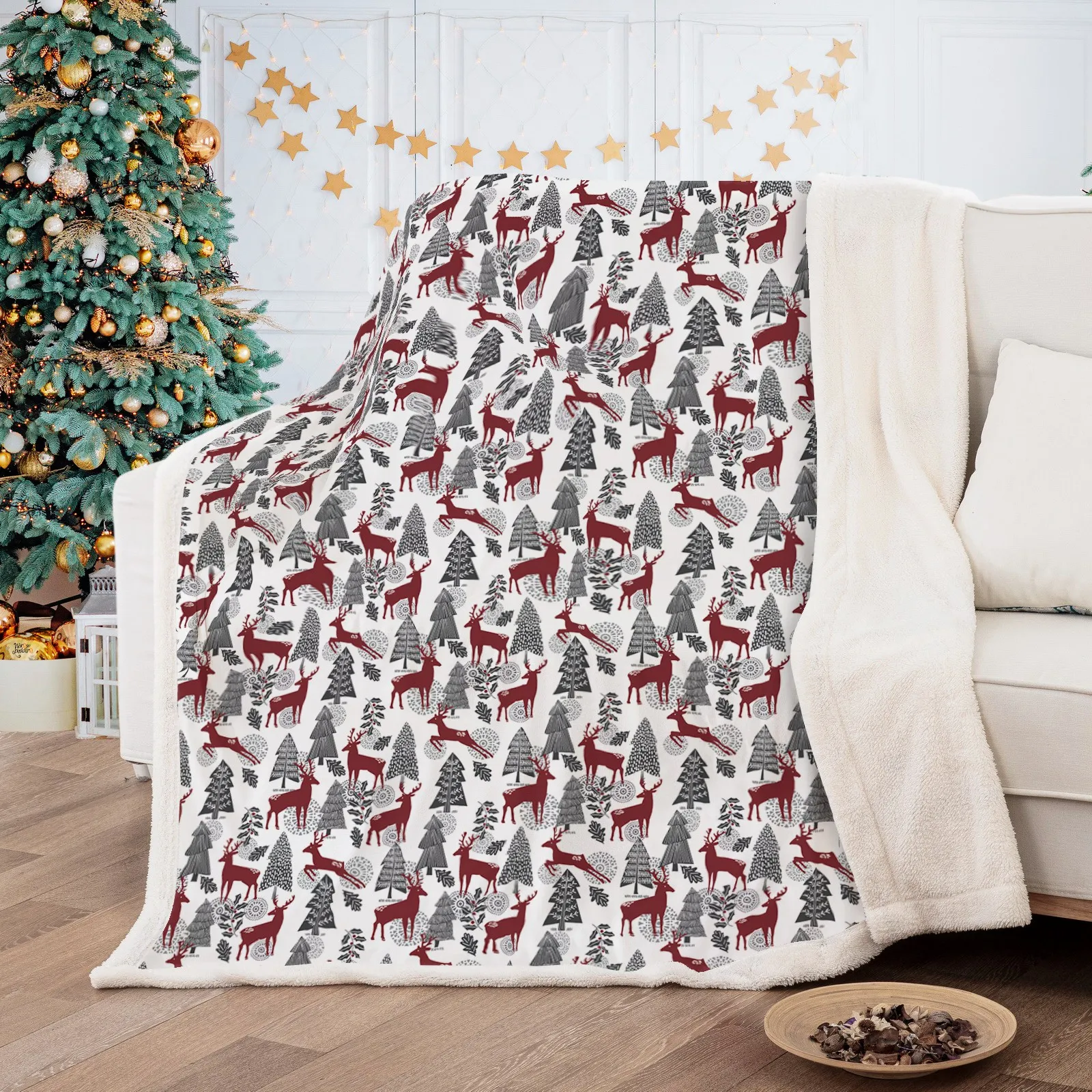 

Рождественская елка, одеяло с цветочным рисунком, пушистое пледы, детское одеяло с лосем для дивана, кровати, дивана для взрослых, зимнее теп...