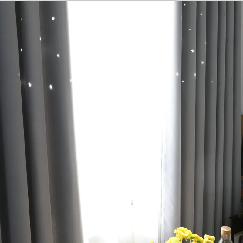Шторы в Корейском стиле для гостиной спальни полые звезды Ins принцессы
