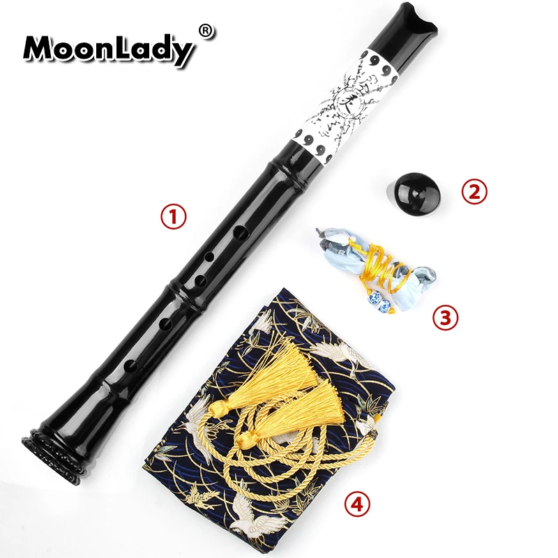 E Key Exquisite Shakuhachi 5 Holes Musical Instruments 1.6 Feet PLA  MADE Vertical Flute Woodwind Instrument Shakuhachi with Bag