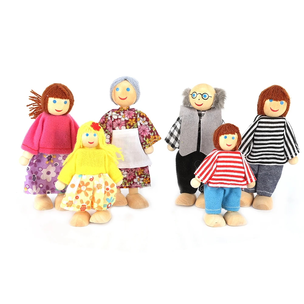 6 шт. Куклы Мягкие Дети Семья палец перчатка рука обучающая кровать история