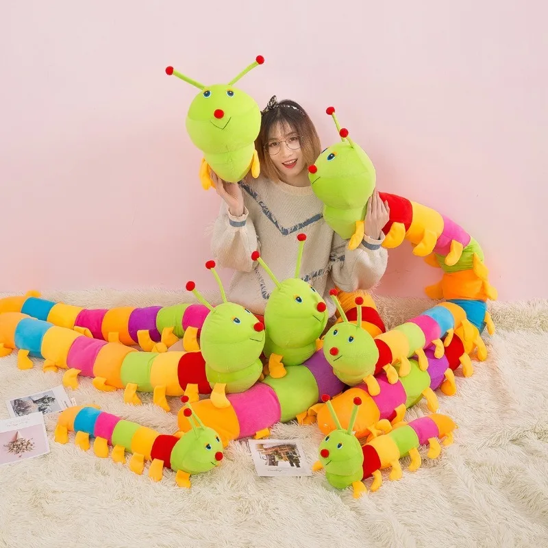Супер большие милые красочные подушки гусеницы мягкие игрушки Детские куклы и