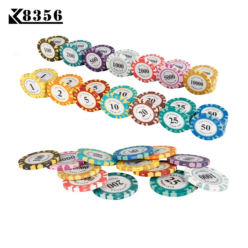 K8356 25 шт./лот 14 г двухцветная киноглина Crown Техасский Холдем чип для покера
