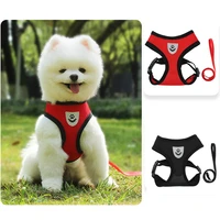pet breathable reflective vest harness soft mesh dog collar leash set cat chest strap chihuahua pomeranian accessories products