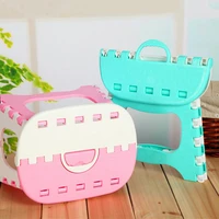 2pc plastic folding step stool home outdoor foldable bench seat small chair children folding chair camping picnic step stool