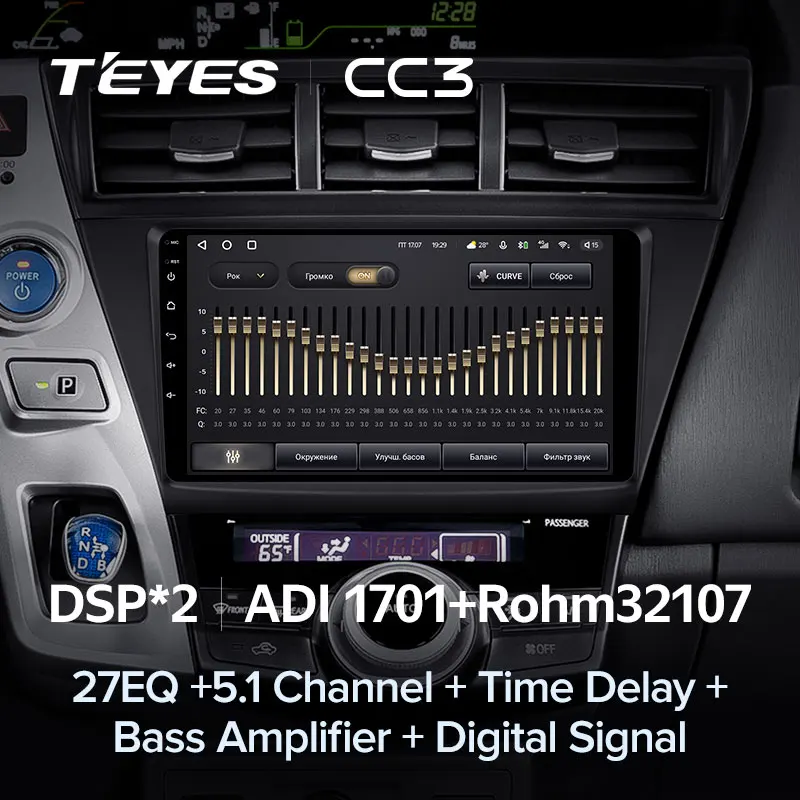 TEYES CC3 Штатная магнитола For Тойота Приус ви Плюс Альфа Toyota Prius Plus V Alpha LHD RHD 2012 - 2017 до