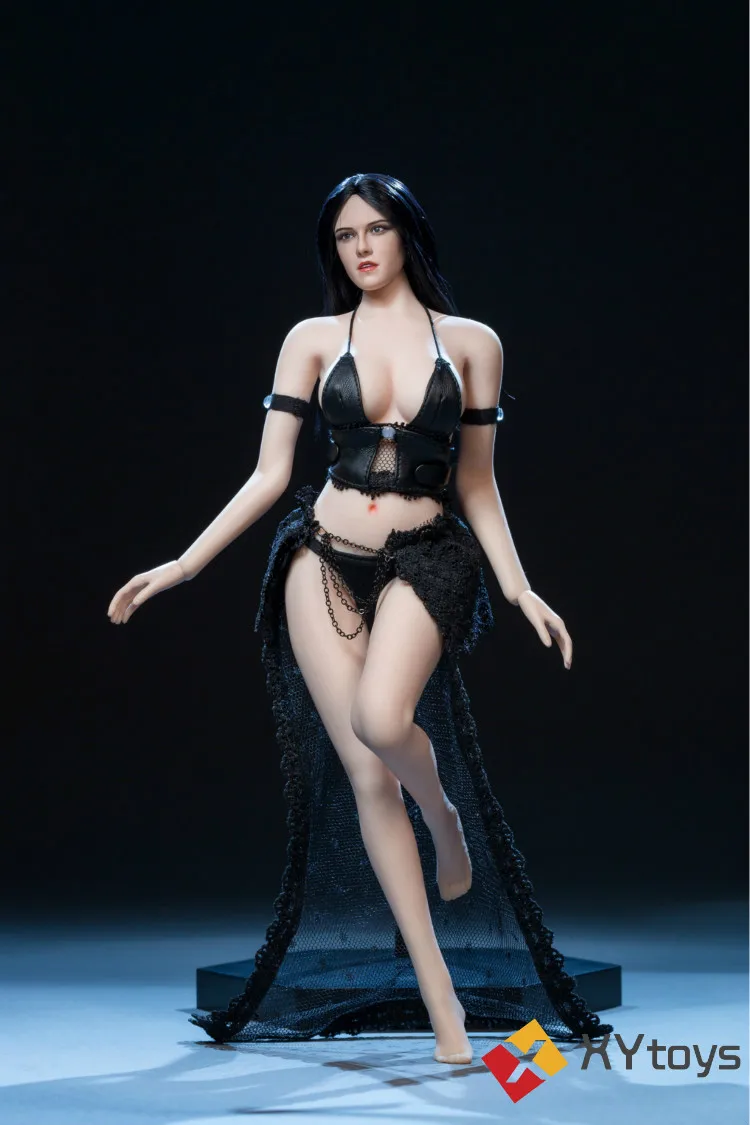 XYtoys XY003 1/6 черные кожаные кружевное нижнее белье чашечки расположены рядом