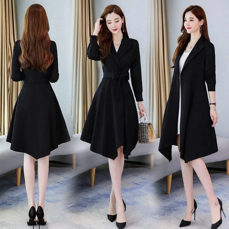 

Trench coat 2021 Spring and autumn women's new Korean version slim waist popular temperament versatile coat