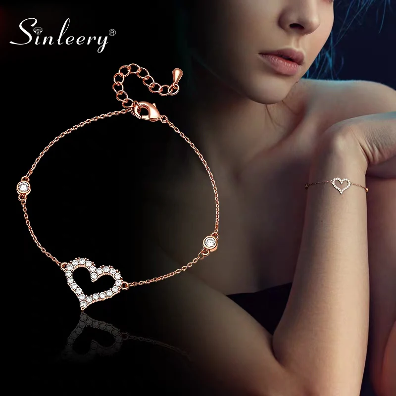 SINLEERY очаровательный крошечный Хрустальный теплый браслет для женщин розовый