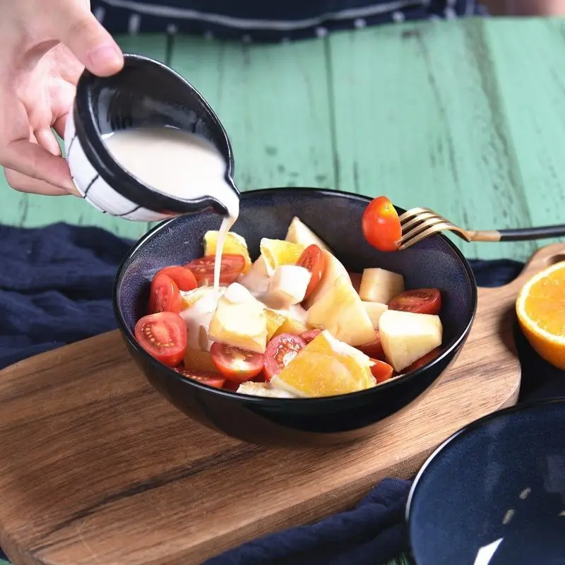 Керамическая миска в японском стиле для лапши бытовая керамическая салата