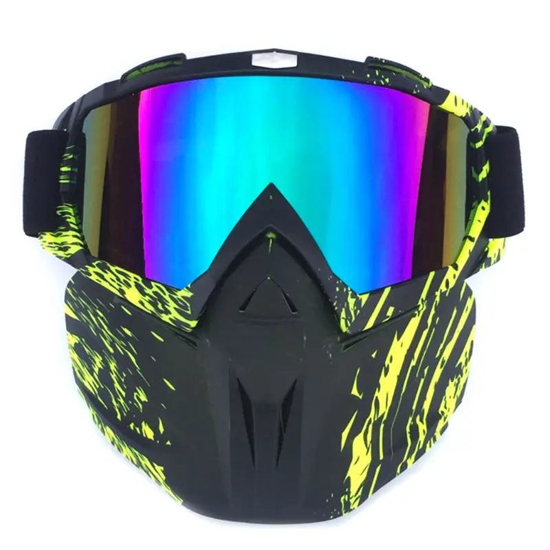 

Motorcycle Goggles Mask-Motorcycle glasses with detachable mask Q1FF