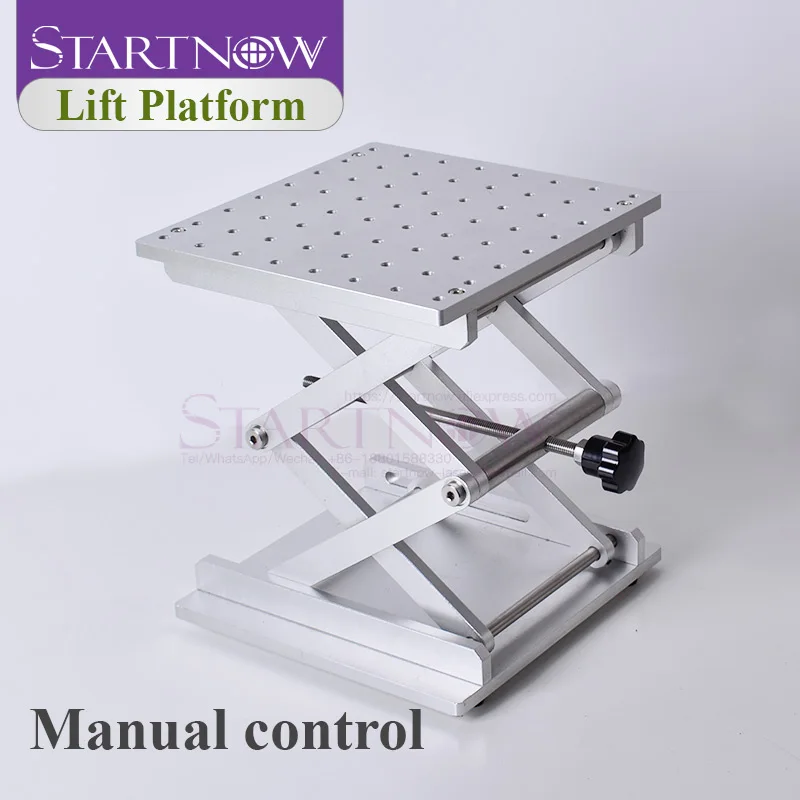 Startnow 200x200 Stainless Steel Lifting Table For Laser Marking Machine Manual Lift Platform Height Adjustable Lift Stand Rack