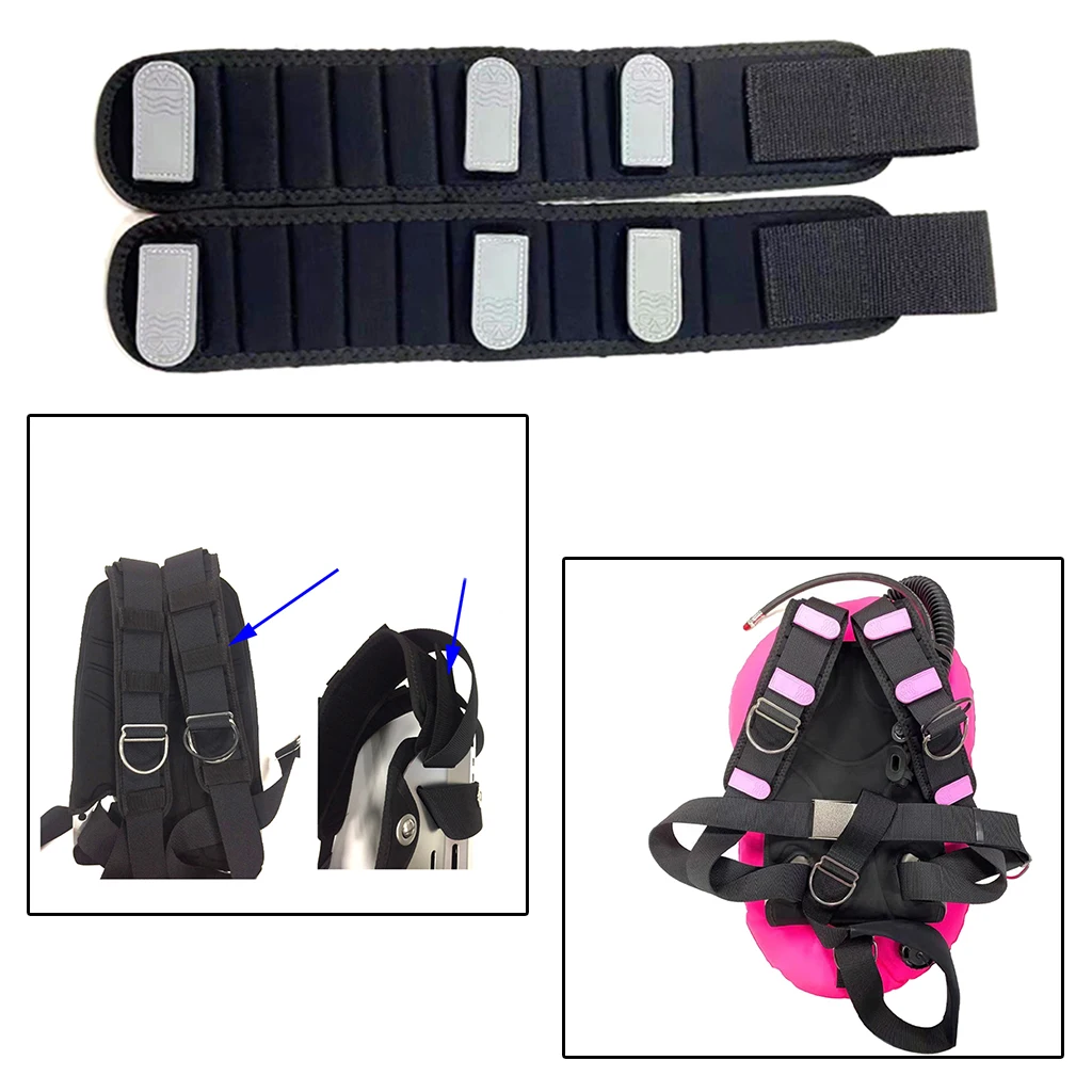 

2pcs Shoulder Strap Pad Durable Padded 38x8cm Cushion Diving Back Plate