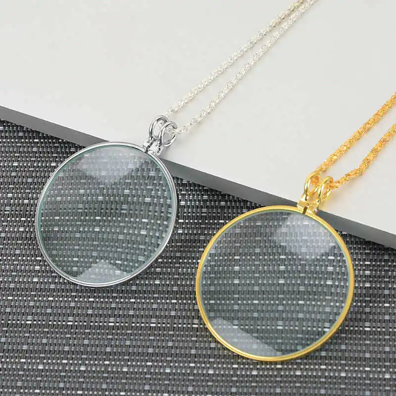 

Monocle Reading Necklace Chain Magnifying 5X Magnifier Glass Pendant