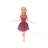 funky 11 5 doll outfit for barbie doll clothes pink cat print shirt purple leopard skirt 16 bjd dolls accessories gown kid toy