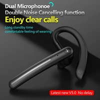 handsfree wireless bluetooth headset with hd mic ear hook dual noise reduction classic business earbuds headphone for iphone