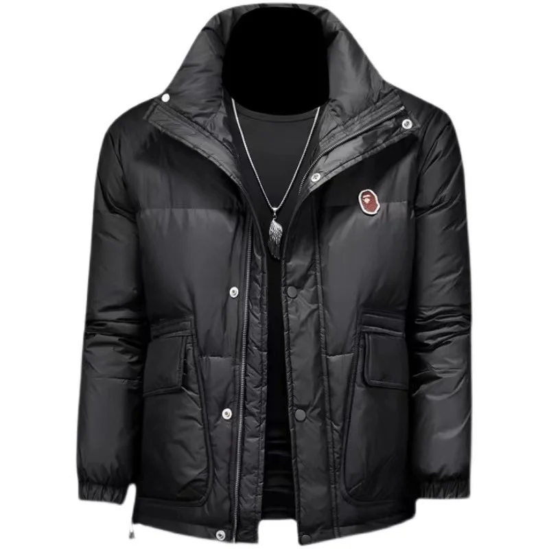 2021 European New Men's Down Jacket Falling Shoulder Loose Fashion Down Jacket Slim Top Jacket