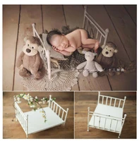 newborn baby photography props white iron posing mini bed retro cribs fotografia accessories studio shoots photo props