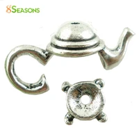 8seasons hot sale silver colorgold color teapot frog bead caps for diy jewelry making findings 21x9mm 7x3mm10 sets