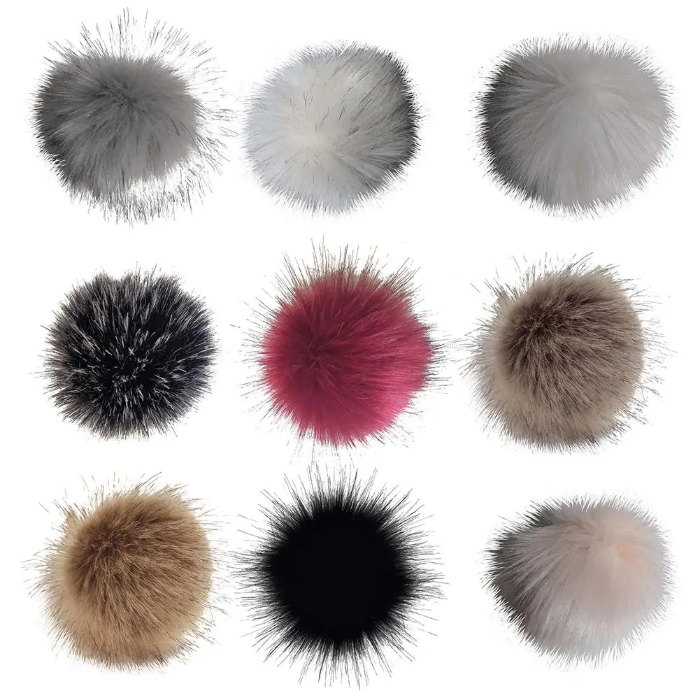 12 см сплошной цвет пушистый помпон с искуственным мехом шар для DIY вязание шапка
