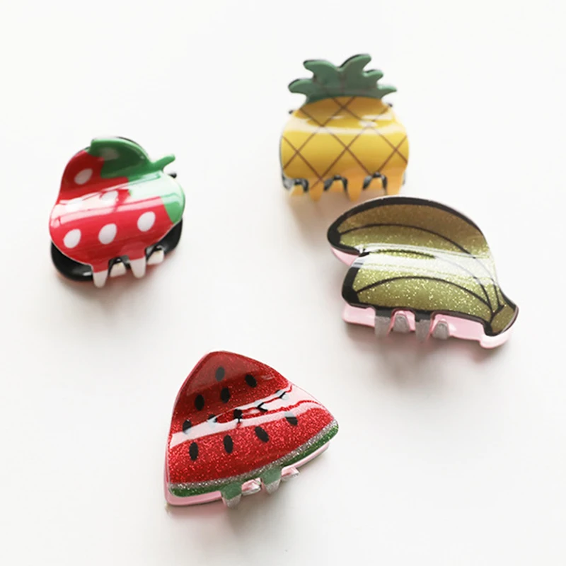 Заколка для волос девочек пластиковые милые заколки в форме фруктов с арбузом