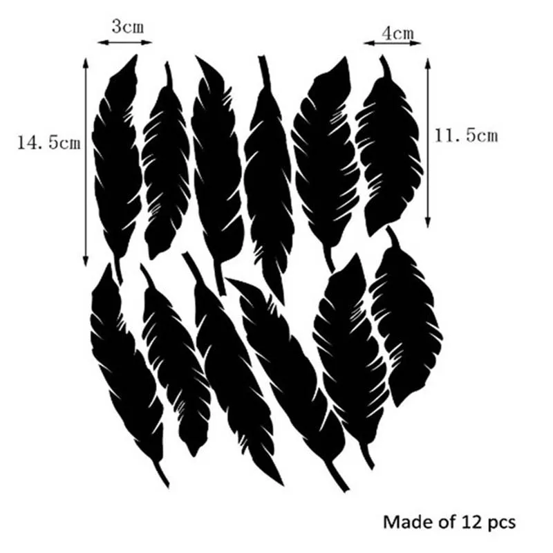 

Feather Pattern Wall Stickers Room Stickers Decoration for Children Wall Sticker Decal Wall Art DIY Kindergarten Background Wall
