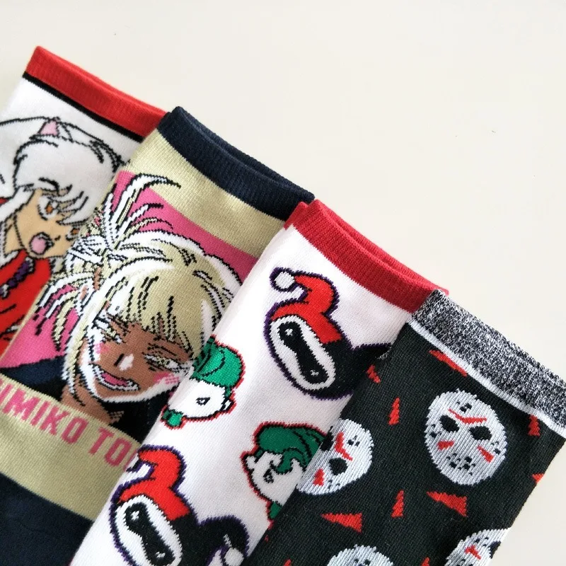 Носки женские Inuyasha носки Мультяшные аниме хлопковые забавные короткие