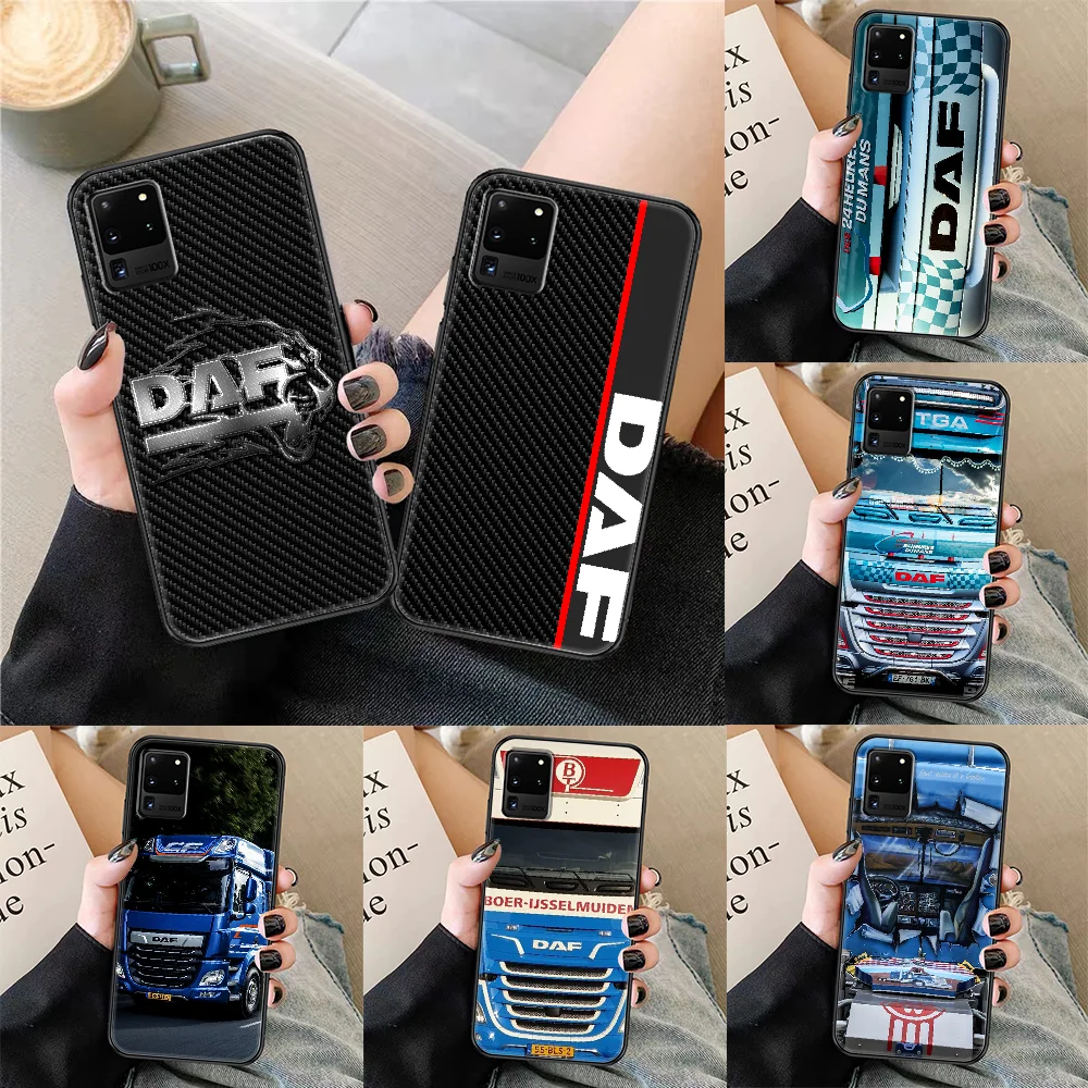 DAF Truck logo Phone case For Samsung Galaxy Note 4 8 9 10 20 S8 S9 S10 S10E S20 Plus UITRA Ultra black silicone Etui painting