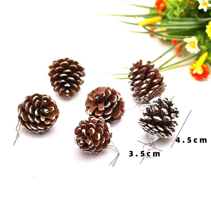 9 шт./компл. Рождественская елка орнамент Висячие шары сосновые орехи Pinecone Рождество Новогоднее украшение изделия C1413 b