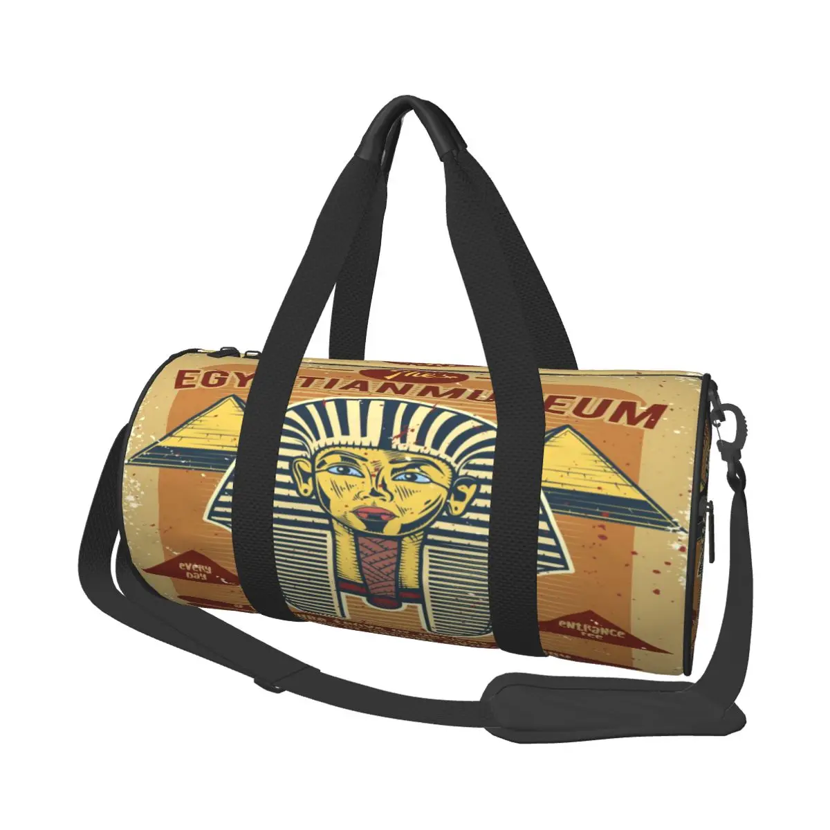

Travel Bag Duffle Vintage Pharaoh Pyramids Fitness Bag Handbag Bag Luggage Shoulder Bag Zipper Weekend Sport Gym Bag