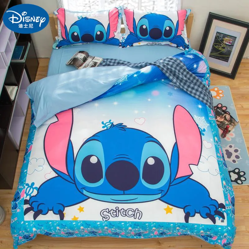 

2019 New lilo and stitch bedding set single double twin full queen king size cartoon girls bed cover pillow cases room decor