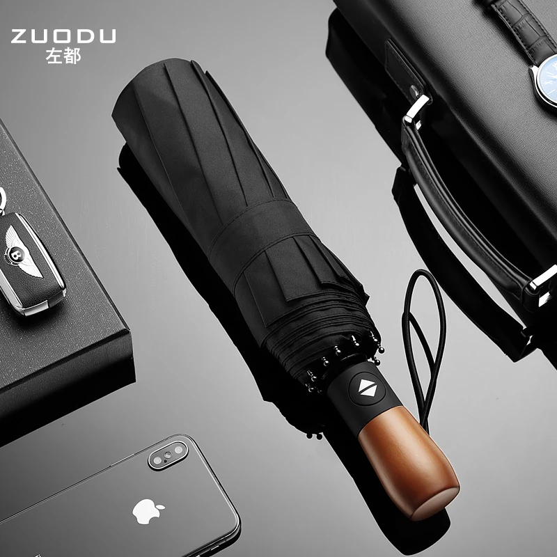 

Black Waterproof Umbrella Automatic Folding Anti-uv Big Umbrella Luxury High Quality Paraguas Infantil Home Decoration L