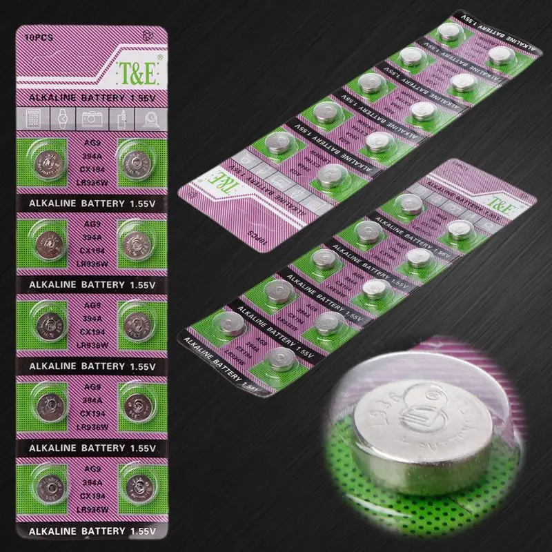 

10PCS Alkaline Battery AG9 1.55V Button Coin Cell Watch Batteries LR936 394 SR936SW 194 V394 Control Remote W89C