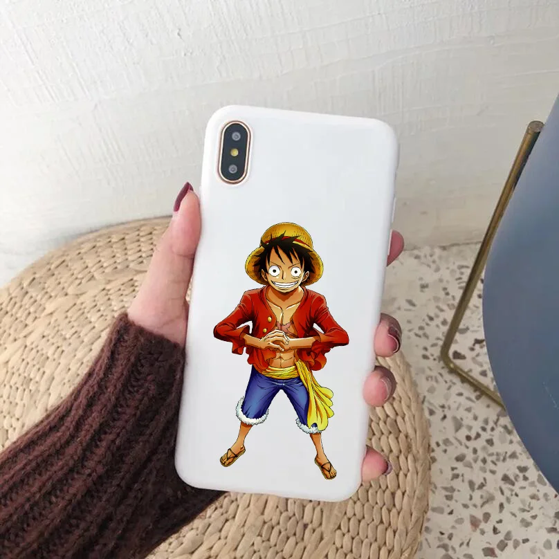 ONE PIECE Phone Case Japanese Anime Luffy Zoro Candy white silicone phone case for iPhone 11 Pro MAX SE 5S 6 6S 7 8Plus XR XS X |