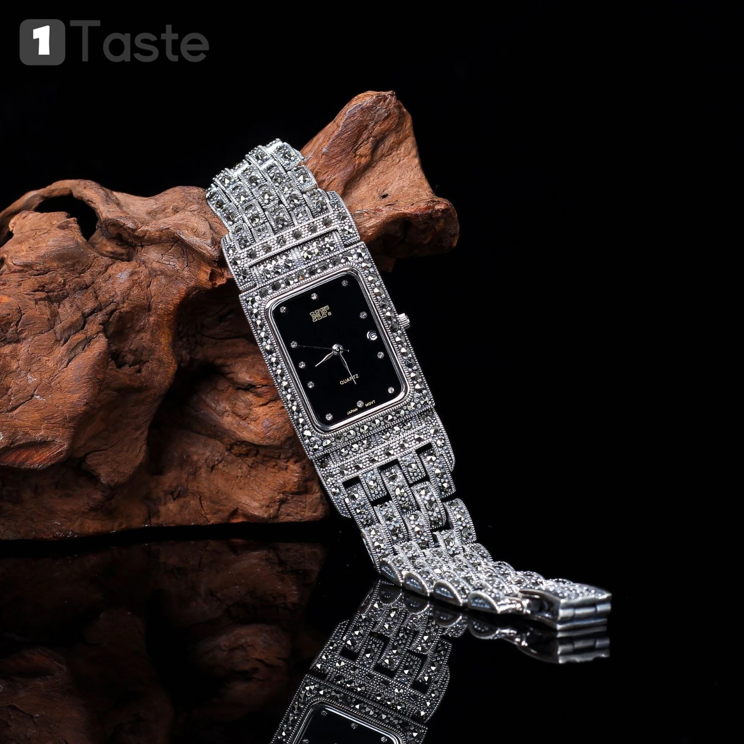 ONE TASTE 925 пробы тайские серебряные часы браслет для мужчин Модные Винтажные