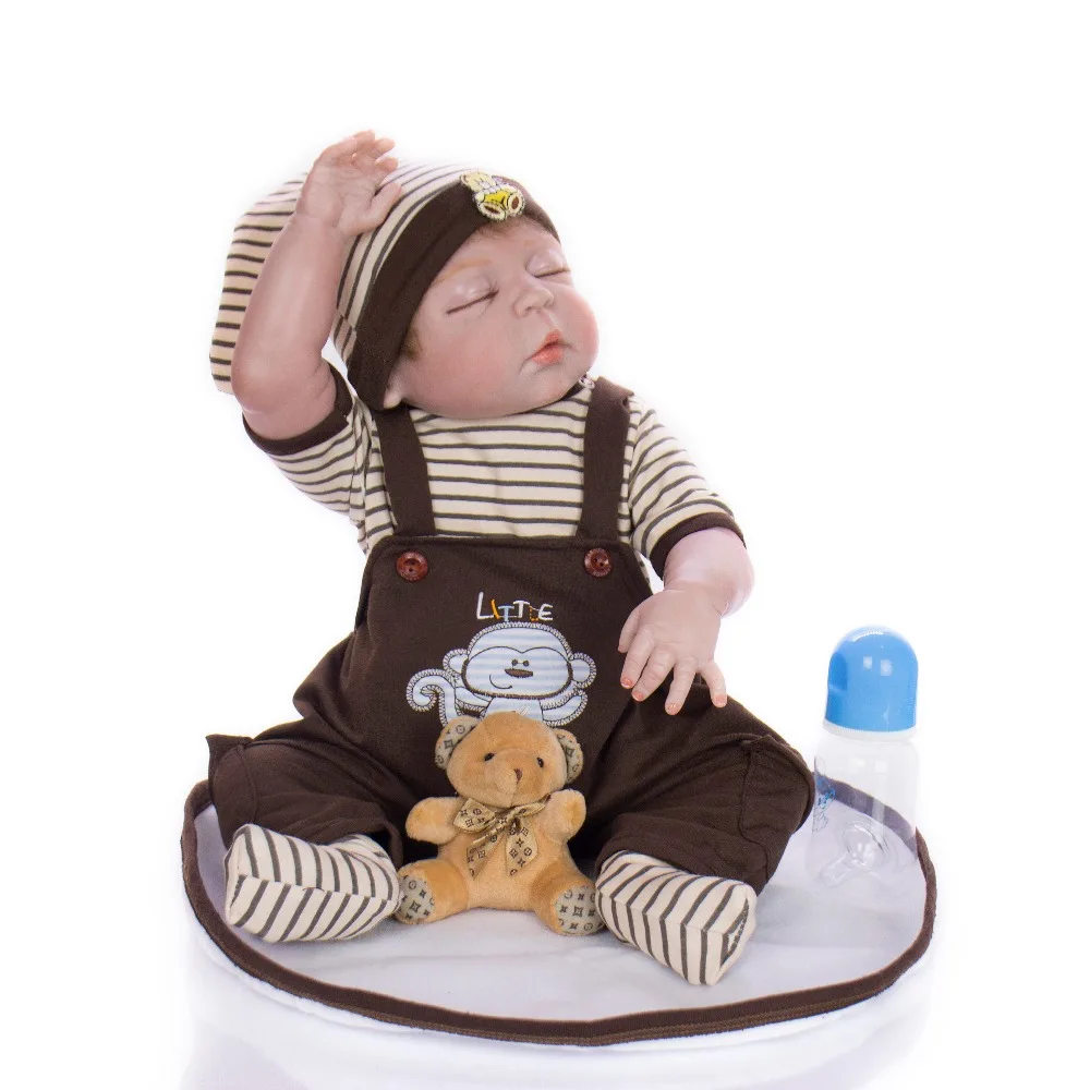 NPK 55 см мальчик куклы Reborn младенцы Полный тела силиконовые reborn Baby Doll игрушки bebe Reborn boneca menino