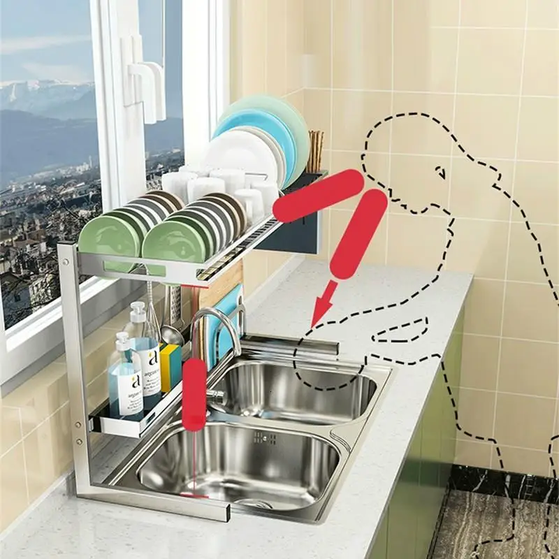 Almacenamiento органайзер для посуды Nevera раковины из нержавеющей стали Organizador Cocina Mutfak