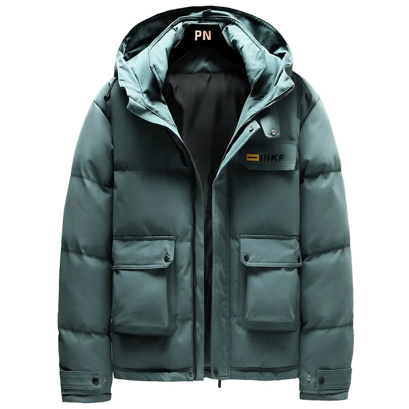 

Jacket with Hood Trendy Brand Thick Hooded Warm Jacket Autumn and Winter Men's Fashion Cotton Clothing Harajuku Men's Clothing