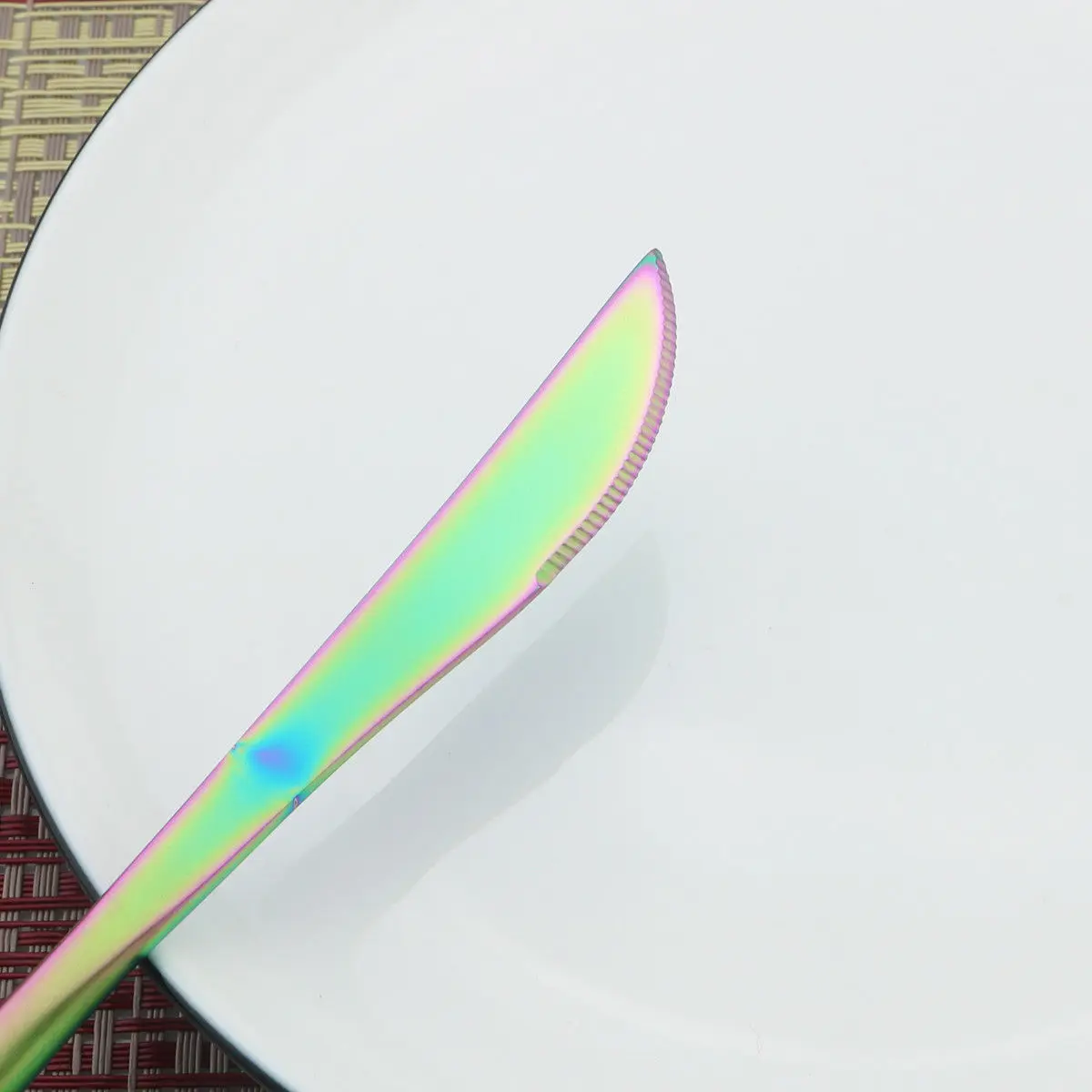 4/5/6Pcs Rainbow Tableware Stainless Steel Cutlery Set Dinner Knife Cake Fork Teaspoon Dinnerware Kitchen Accessories | Дом и сад