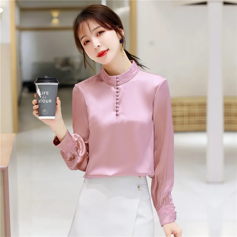 Блузка женская мода 2020 рубашка одежда корейский стиль длинный рукав Топ осень