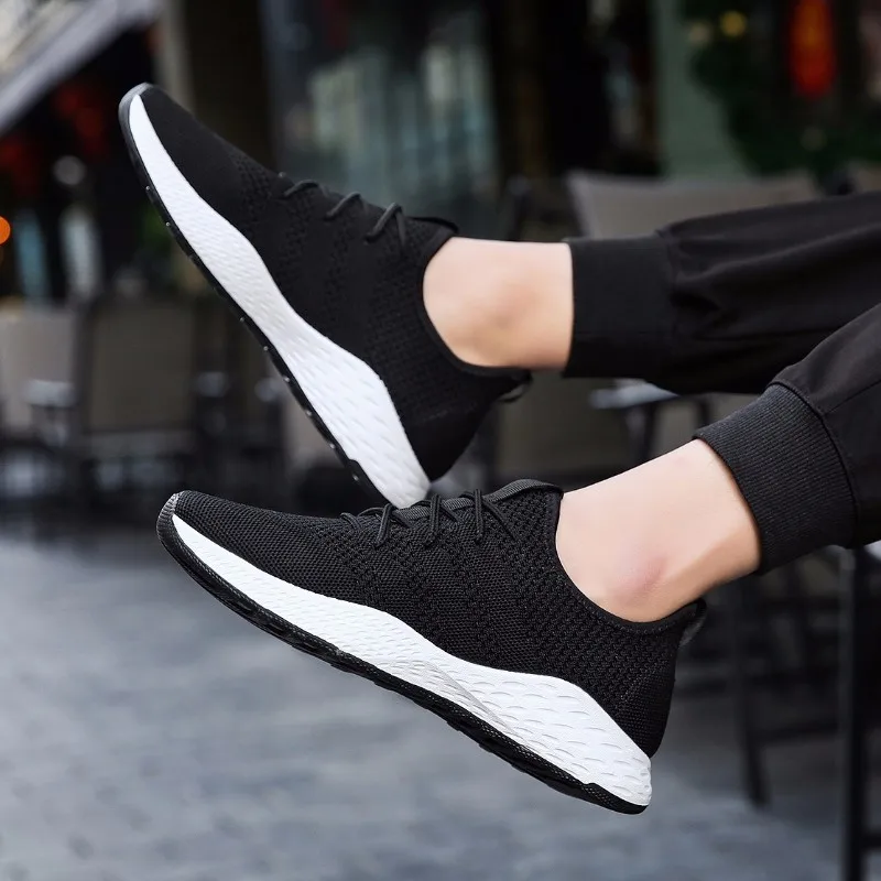 2019 дышащая повседневная обувь мужская летняя на плоской подошве большие размеры